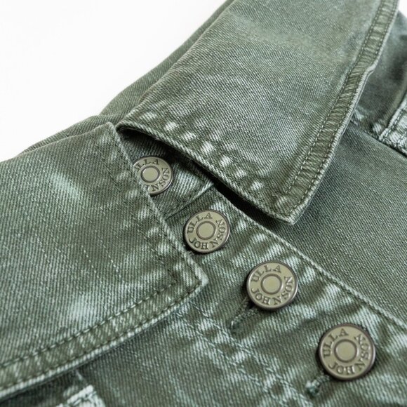 ULLA JOHNSON High Rise Pants Army Green Kingston Tie Cuff Size 0 - Picture 8 of 14